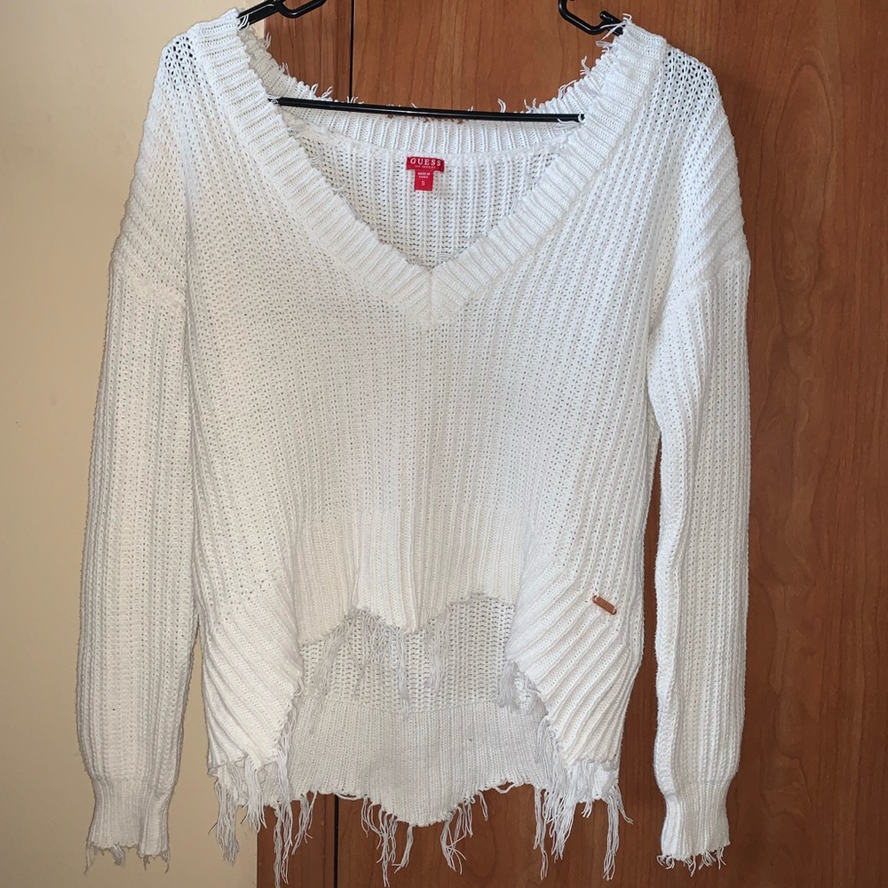 Knit distressed guess sweater